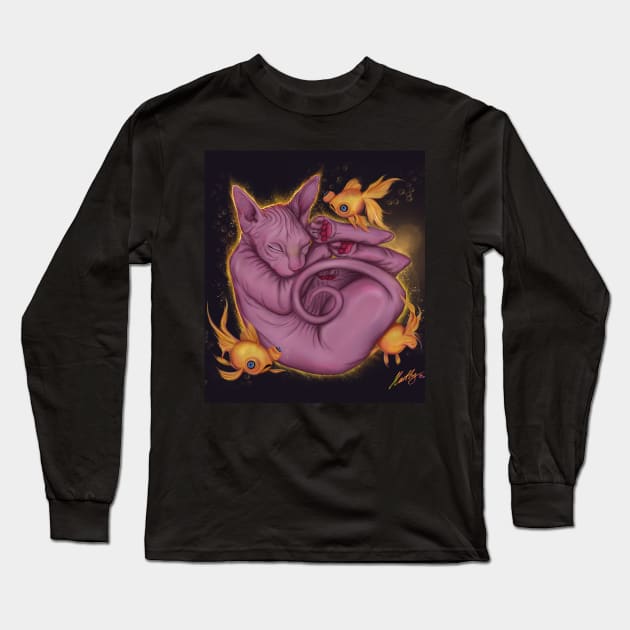 sweet sphynx is sleeping Long Sleeve T-Shirt by Hartles Nina